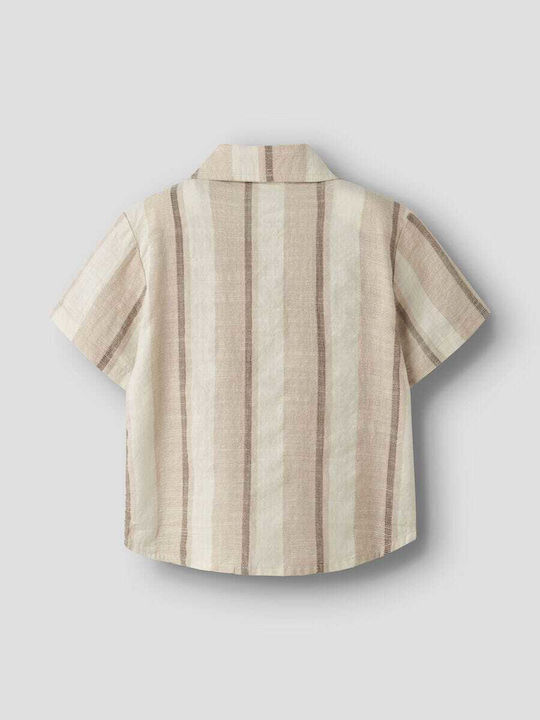 Kids Striped Short-Sleeved Shirt Coconut Milk