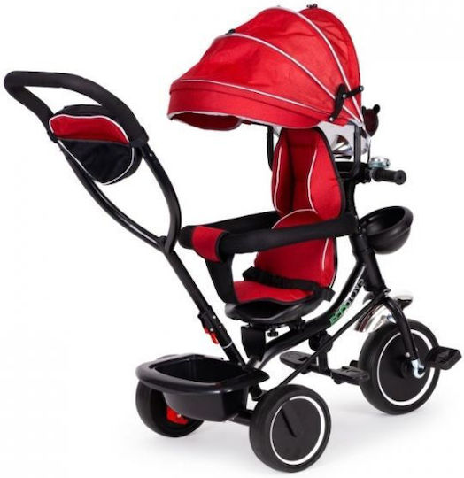 Ecotoys Tricicletă Pentru Copii Transformabilă cu Mâner Pentru Părinți 3 în 1 Pentru 1-5 Ani Roșie
