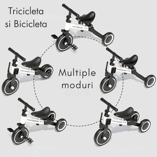 Invincio Tricicletă Transformabilă pentru 2-5 Ani Albă