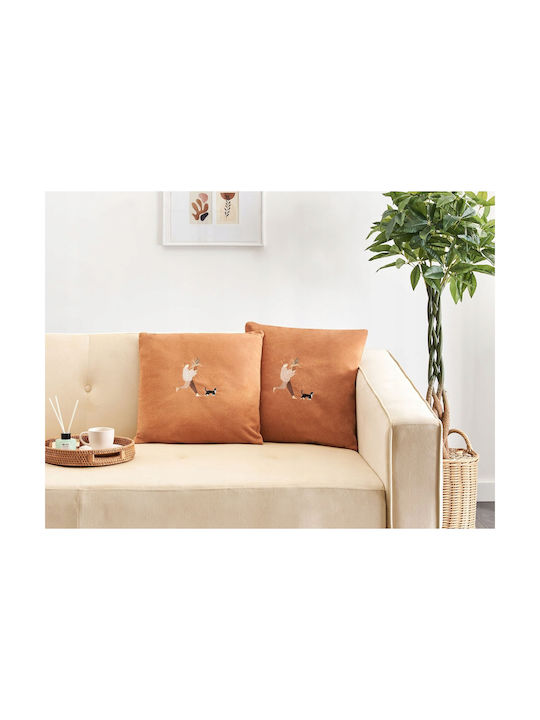 Beliani Sofa-Kissen Orange 45x45 cm