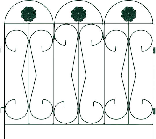 vidaXL Gartenhecke Aus Metallischer Gartenhecke In Grüne Farbe 3,05m x 55,5cm 5Stücke