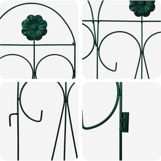 vidaXL Gartenhecke Aus Metallischer Gartenhecke In Grüne Farbe 3,05m x 55,5cm 5Stücke