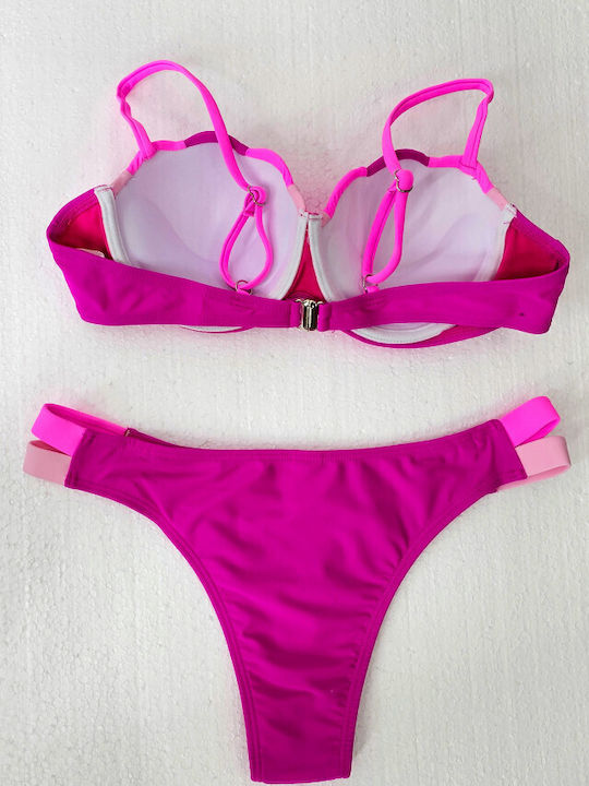 Set Bikini Push Up Brazil Roz