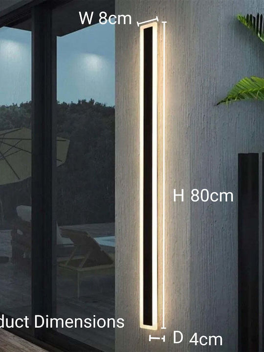 Alista Home Iluminat Exterior Montat Pe Perete Liniar Led Ip65 31w Cu Lumină Alb Natural At1ct-Im1p-Ht2l-Ax200/800bk
