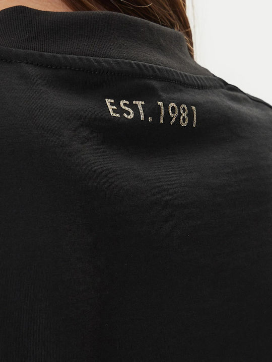 Bluză Damă Crop Tricou Negru