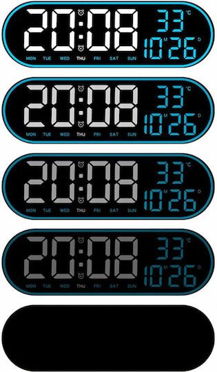 Масов Часовник Дигитален LED Пластмасов с Будилник Черен ZN1RCK3QWS1624
