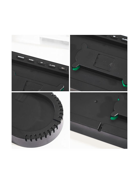Zola Tischuhr Digital LED Kunststoff mit Wecker Schwarz