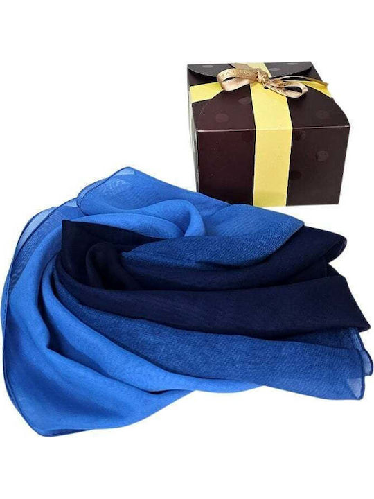Velve Damen Seidenschal Blau
