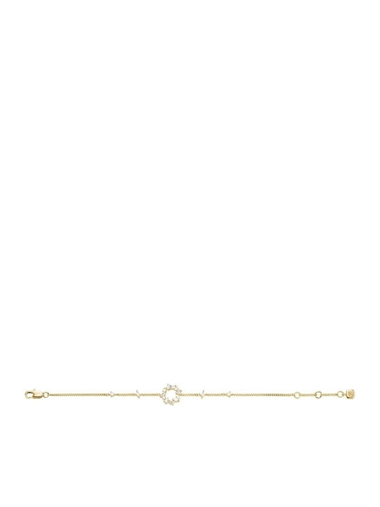 Fossil Women's Gold Plated Bracelet with Zircon 19cm