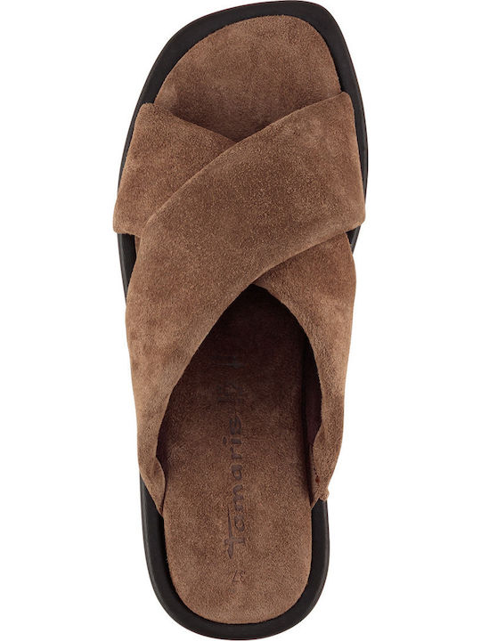 Damen Flache Sandalen Braun