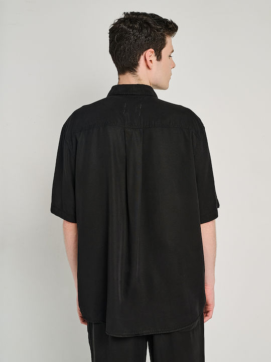 Short Sleeve Cotton Shirt Black 61-206.055.N0090