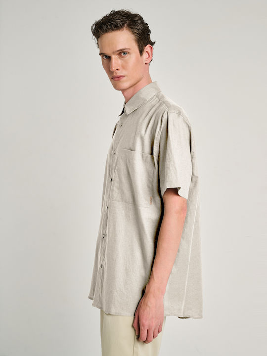 Short Sleeve Linen Shirt Gray 61-205.055.N9947
