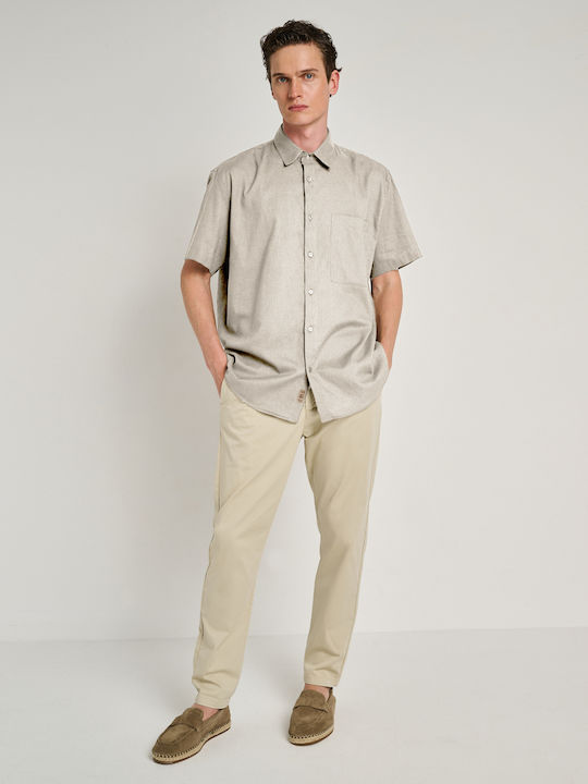 Short Sleeve Linen Shirt Gray 61-205.055.N9947