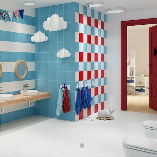 Tubadzin Fliesen Für Innenbereich Boden / Wand Glänzende Oberfläche 20x20cm Himmelblau