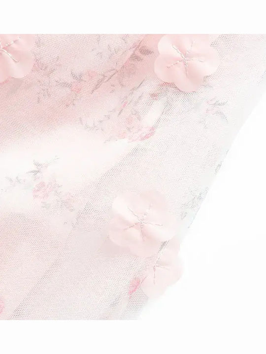 Girls Dress Short Sleeve Tulle Pink