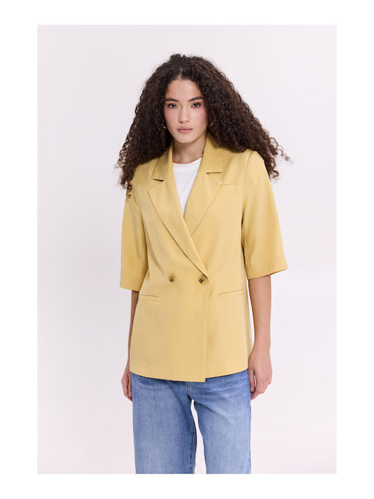 Donna Martha Women's Yellow Blazer 26556-1-KITRINO Donna Martha Women's Yellow Blazer 26556-1-KITRINO