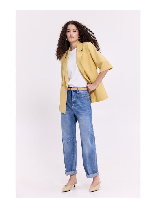 Donna Martha Women's Yellow Blazer 26556-1-KITRINO