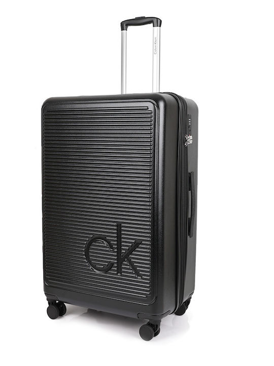 Calvin Klein Horizon Large Hard Suitcase Black with 4 Wheels