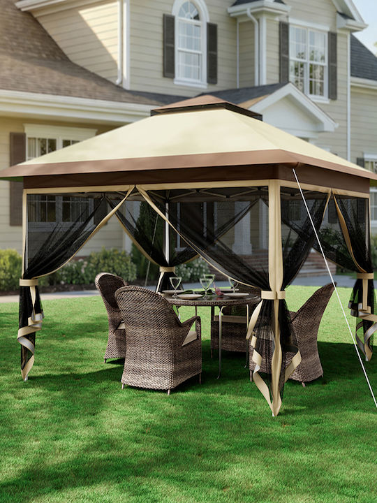 Bakaji Foldable Garden Gazebo White 3.6x3.6m