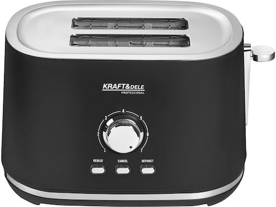 Kraft & Dele Toaster 2 Schlitze 1000W Schwarze