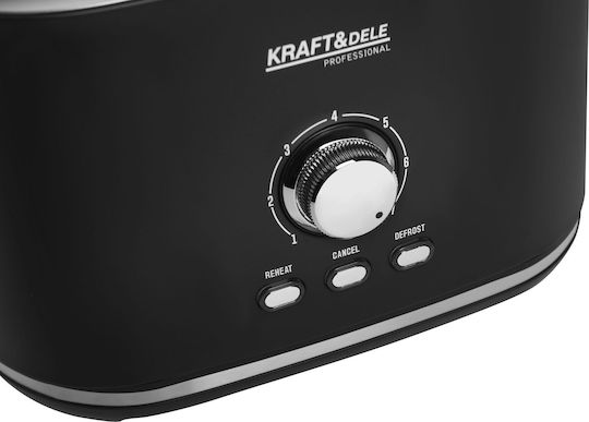 Kraft & Dele Toaster 2 Schlitze 1000W Schwarze