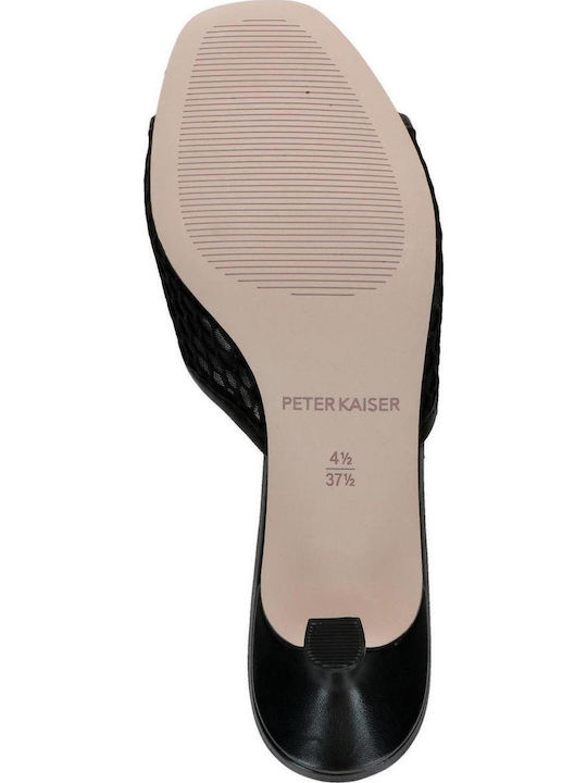 Leather Mules with Heel in Black Colour