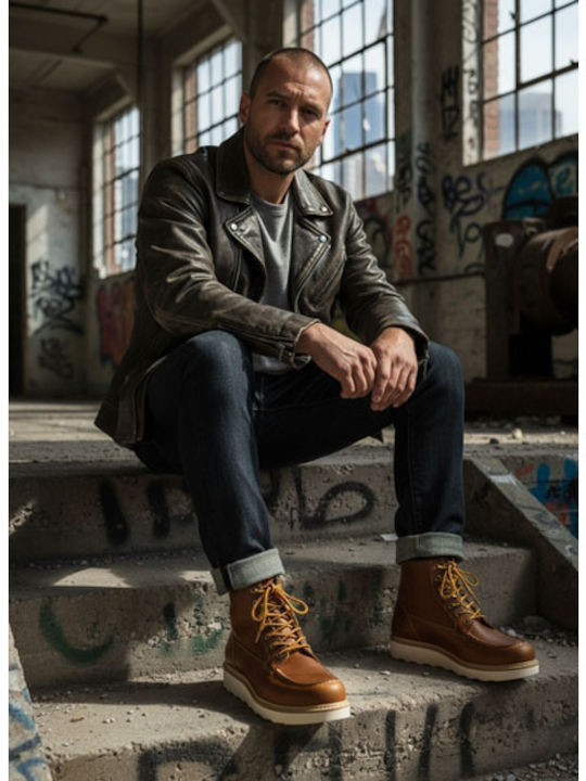 Leather Brown Men's Boots