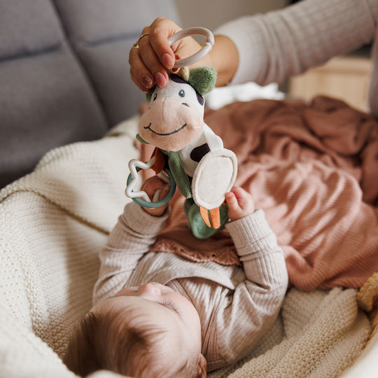 Babyono Κρεμαστό Παιχνίδι Κούνιας και Καροτσιού με Μασητικό Αγελάδα Bingo για Νεογέννητα
