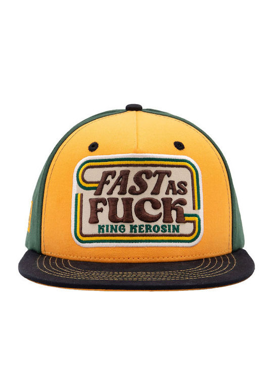 King Kerosin Шапка Fast As Fuck Flat Cap Черно Жълто