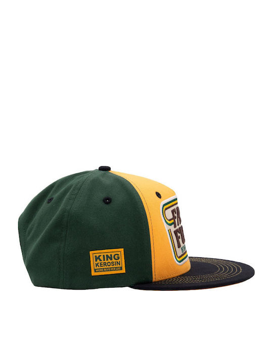 King Kerosin Καπέλο Fast As Fuck Flat Cap Black Yellow