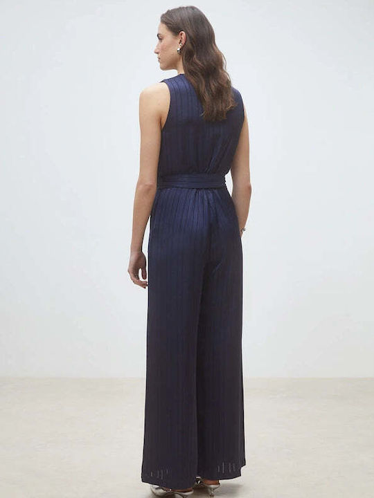 Damenteilose Ärmellose Jumpsuit Blau