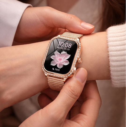 Aluminium 40mm Smartwatch με Παλμογράφο (Gold)
