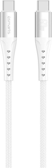 4Smarts USB 2.0 Cable USB-C male - USB-C 60W PD Λευκό 1.5m 541452