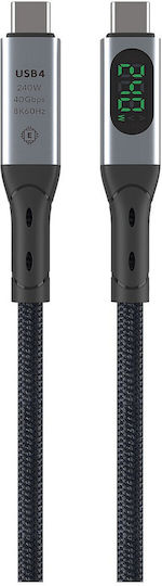 4Smarts LED / Magnetic USB 4 Video Cable USB-C male - USB-C 240W PD Μαύρο 1.5m 541438