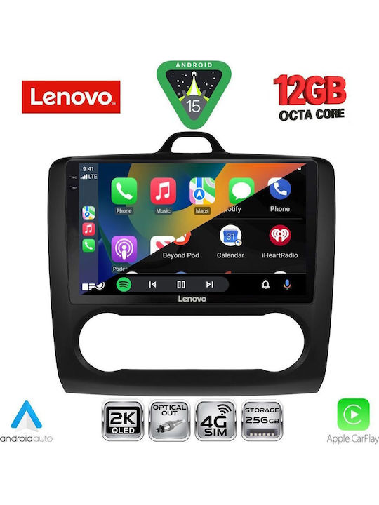 Lenovo Car Audio System for Ford Focus 2005-2012 with Clima (Bluetooth/USB/WiFi/GPS/Apple CarPlay/Android Auto) with 9" Touch Screen