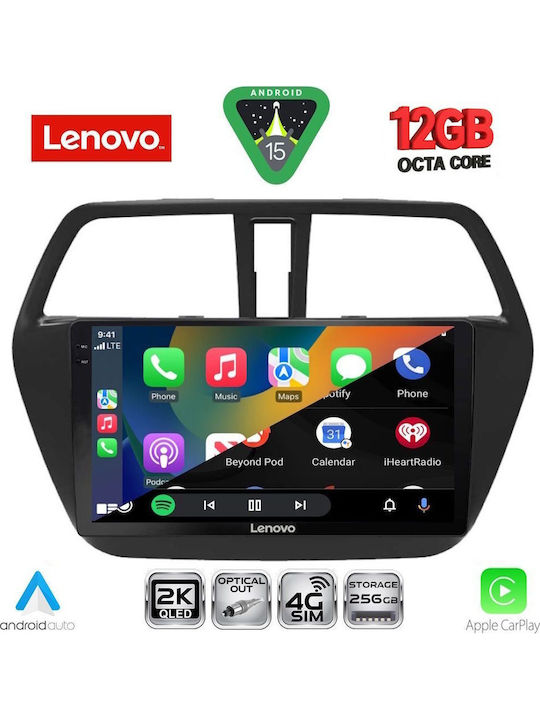 Lenovo Car Audio System for Suzuki SX4 S-Cross 2014-2021 (Bluetooth/USB/WiFi/GPS/Apple CarPlay/Android Auto) with 9" Touch Screen