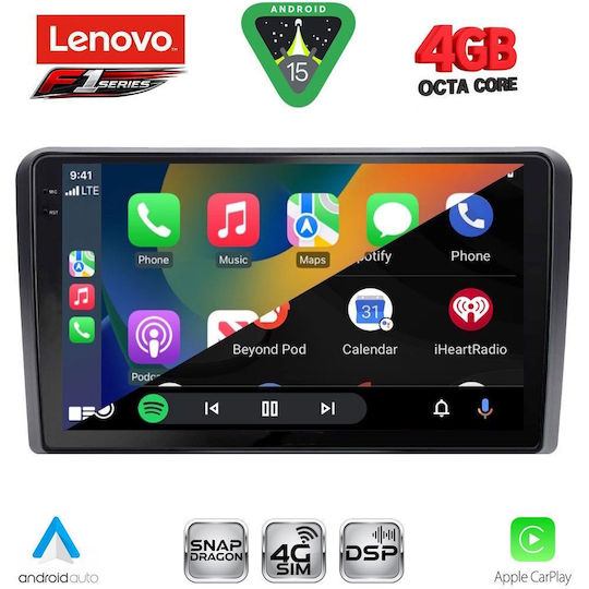 Lenovo Car Audio System for Ford Tourneo / Courier 2014 (Bluetooth/USB/WiFi/GPS/Apple CarPlay/Android Auto) with 9" Touch Screen