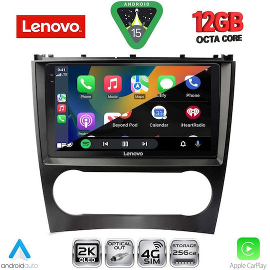 Lenovo Car Audio System for Mercedes-Benz CLK Class 2004-2008 (Bluetooth/USB/WiFi/GPS/Apple CarPlay/Android Auto) with 9" Touch Screen