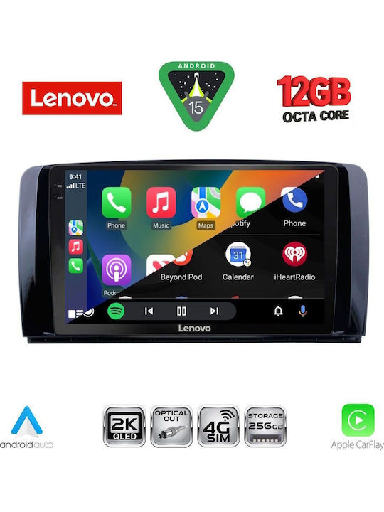 Lenovo Lenovo Auto-Audiosystem für Mercedes-Benz R-Klasse 2006-2015 mit Touchscreen 9" Bluetooth USB WiFi GPS Apple CarPlay Android Auto