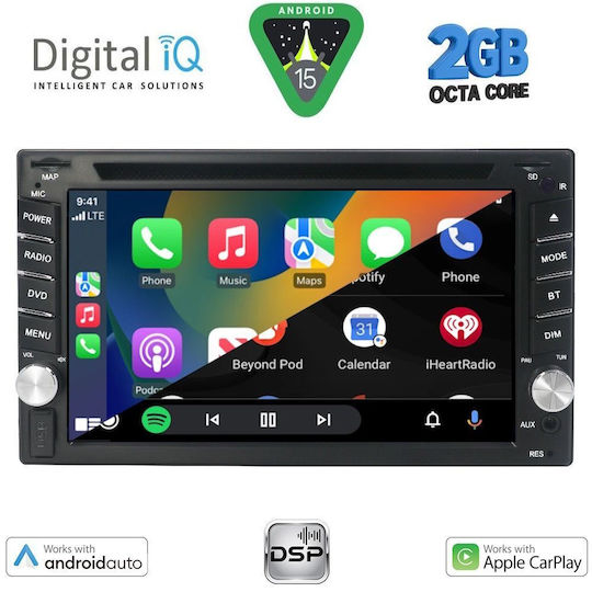 Digital IQ Car Audio System 2005-2020 Bluetooth USB WiFi GPS Apple CarPlay Android Auto with 6.5" Touch Screen