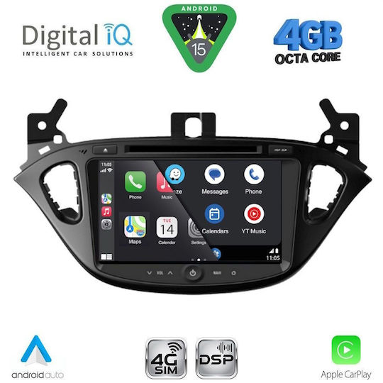 Digital IQ Car Audio System for Opel Adam / Corsa 2014-2021 (Bluetooth/USB/WiFi/GPS/Apple CarPlay/Android Auto) with 8" Touch Screen