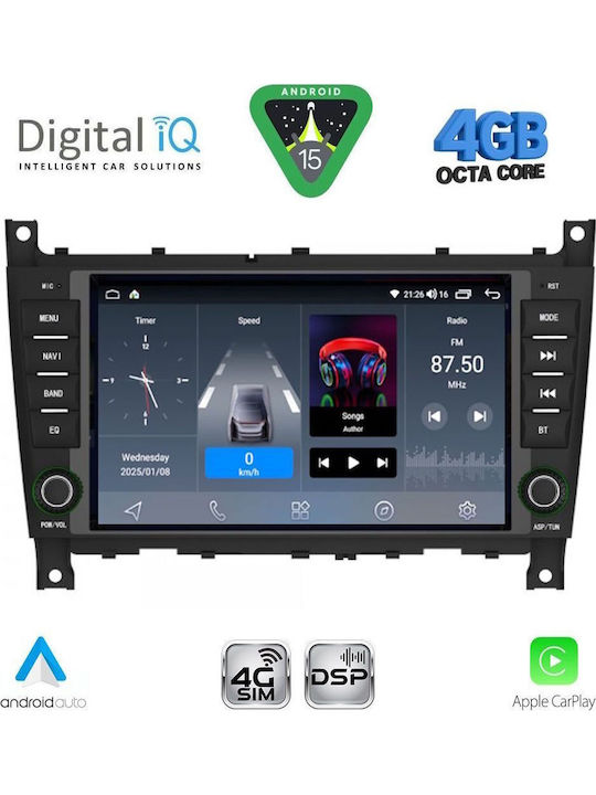 Digital IQ Auto-Audiosystem Für Mercedes-Benz C Klasse / CLK Klasse 2004-2008 Mit Touchscreen 8"