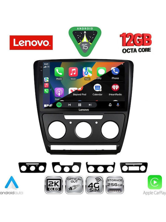 Lenovo Car Audio System for Skoda Octavia 2005-2012 with Clima Bluetooth USB WiFi GPS Apple CarPlay Android Auto with 10" Touch Screen