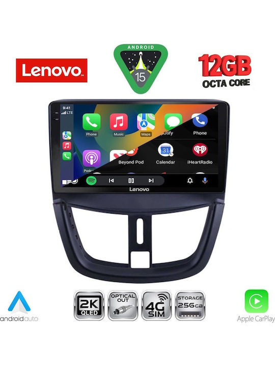 Lenovo Car Audio System for Peugeot 207 2007-2014 Bluetooth USB WiFi GPS Apple CarPlay Android Auto with 9" Touch Screen