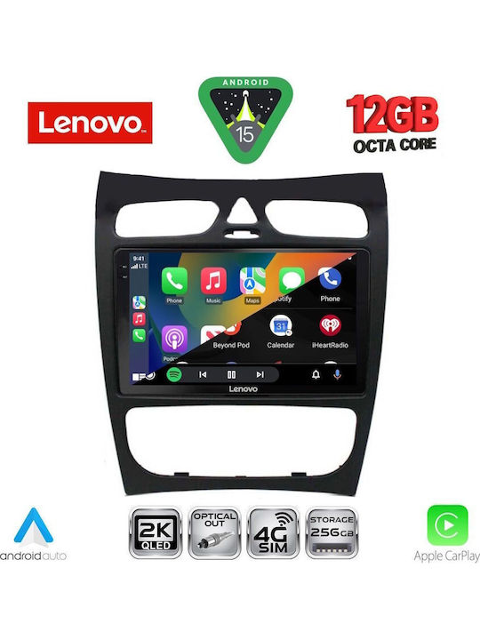 Lenovo Car Audio System for Mercedes-Benz CLK Class 2000-2004 Bluetooth USB WiFi GPS Apple CarPlay Android Auto with 9" Touch Screen