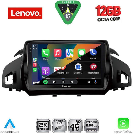 Lenovo Car Audio System for Ford Kuga / C-Max 2011 (Bluetooth/USB/Wi-Fi/GPS/Apple CarPlay/Android Auto) with 9" Touch Screen