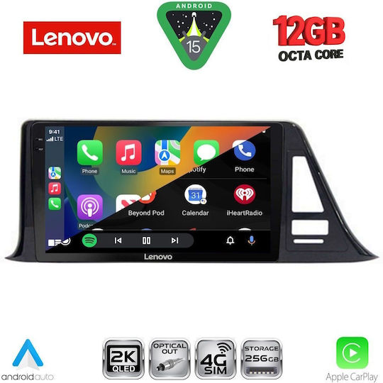 Lenovo Ηχοσύστημα Αυτοκινήτου για Toyota C-HR 2017-2023 (Bluetooth/USB/WiFi/GPS/Apple-Carplay/Android-Auto) με Οθόνη Αφής 9"