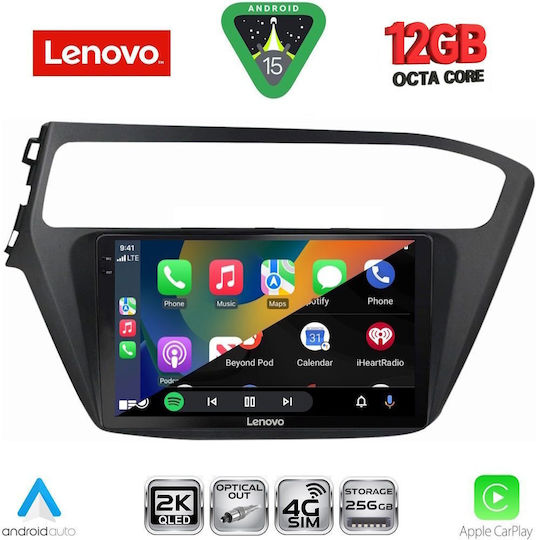 Lenovo Car Audio System for Hyundai i20 2018-2021 Bluetooth USB WiFi GPS Apple CarPlay Android Auto with 9" Touch Screen