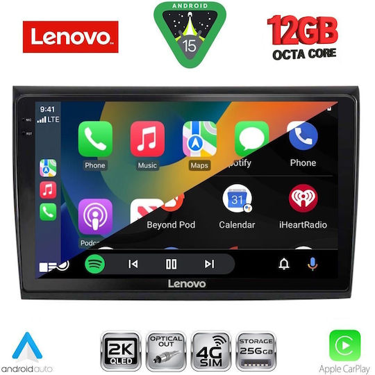 Lenovo Car Audio System for Fiat Bravo 2007-2019 (Bluetooth/USB/WiFi/GPS/Apple CarPlay/Android Auto) with 9" Touch Screen