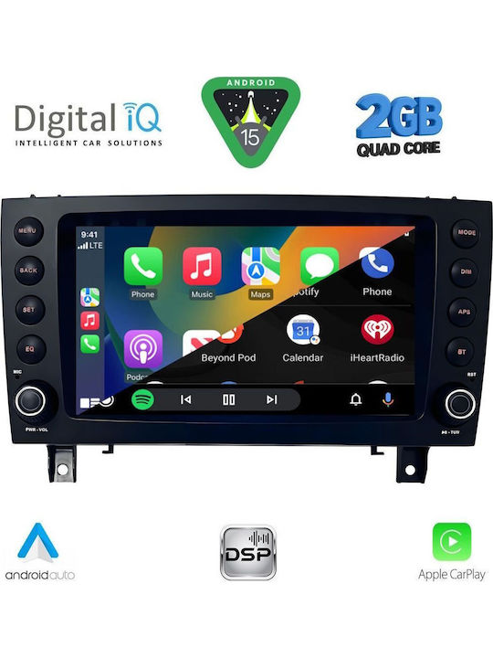 Digital IQ Auto-Audiosystem Für Mercedes-Benz SLK 2004-2010 Bluetooth USB Eingebautes Wi-Fi GPS Apple CarPlay Android Auto